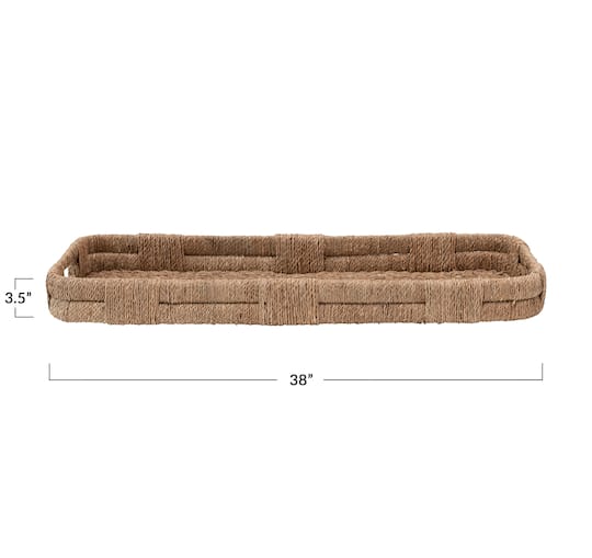 Hello Honey® Natural Hand-Woven Bankuan Tray with Handles